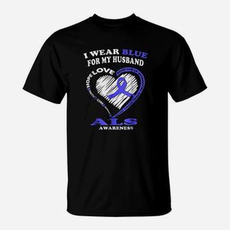 I Wear Blue For My Husband T-Shirt | Crazezy AU