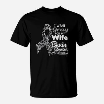 I Wear Gray For My Wife T-Shirt | Crazezy