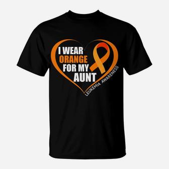 I Wear Orange For My Aunt Leukemia Awareness T-Shirt | Crazezy CA