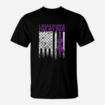 I Wear Purple For My Dad T-Shirt | Crazezy