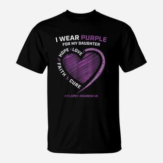 I Wear Purple For My Daughter T-Shirt | Crazezy DE