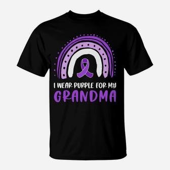 I Wear Purple For My Grandma Alzheimer's Awareness Ribbon T-Shirt | Crazezy UK