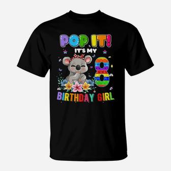 I'm 8 Years Old 8Th Birthday Koala Girls Pop It T-Shirt | Crazezy DE