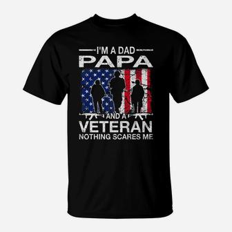 I'm A Dad Papa And A Veteran For Dad Father's Day T-Shirt | Crazezy CA