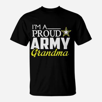 I'm A Proud Army Grandma Design Military Grandma T-Shirt | Crazezy