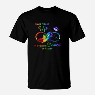 Im A Proud Wife Of A Wonderful Husband In Heaven T-Shirt - Monsterry CA