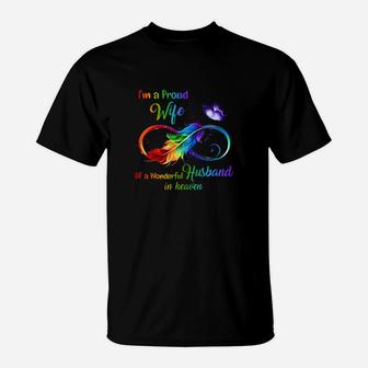 I'm A Proud Wife Of A Wonderful Husband In Heaven T-Shirt - Monsterry CA