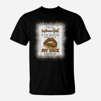 I'm A Sagittarius Girl Leopard Printed Birthday Bleached T-Shirt | Crazezy UK