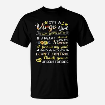 I'm A Virgo Girl Flower Shirt For Birthday T-Shirt | Crazezy