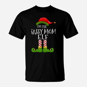 I'm The Sassy Mom Elf Matching Family Christmas Pyjamas T-Shirt | Crazezy