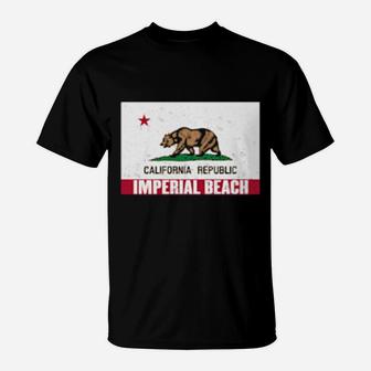 Imperial Beach California Distressed Ca Republic Flag T-Shirt - Monsterry CA