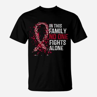In This Family No One Fights Alone Stroke Awareness Survivor T-Shirt | Crazezy