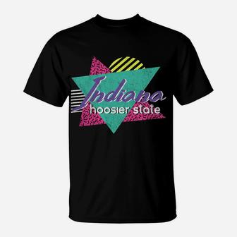 Indiana Vintage 80S 90S Retro Gift - Hoosier State T-Shirt | Crazezy