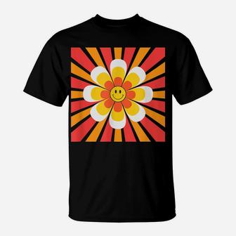 Indie Alt Retro Aesthetic Smiley Face Flower T-Shirt | Crazezy AU