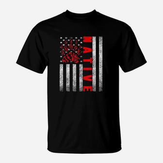 Indigenous Peoples Day Indian Native American Flag Bear Paw T-Shirt | Crazezy