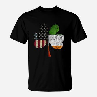 Irish American Flag Shamrock St Patrick T-Shirt - Thegiftio