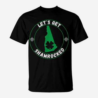 Irish American New Hampshire Map St Patricks Day Costume T-Shirt - Monsterry DE