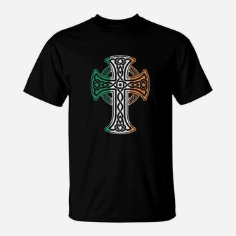 Irish Celtic Cross Christ Celtic Knot Ireland Flag Shamrock T-Shirt - Thegiftio UK