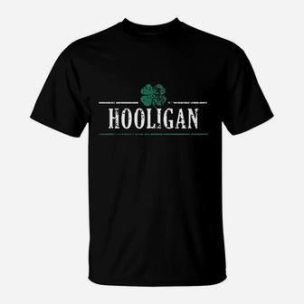 Irish Clover Hooligan Funny St Pattys Patricks Day Cute Drinking T-Shirt - Thegiftio UK