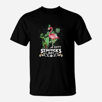 Irish Flamingo Green Saint Patrick Day Lucky St Pattys T-Shirt - Thegiftio UK