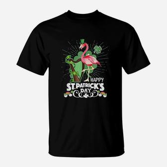 Irish Flamingo Green Saint Patrick Day Lucky St Pattys T-Shirt - Thegiftio UK