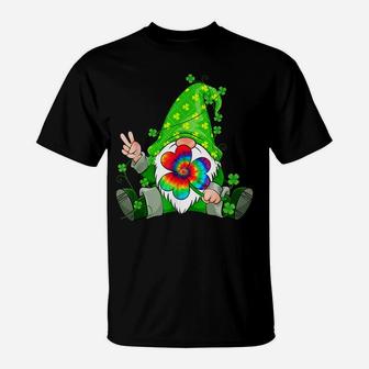 Irish Hippie Gnome Holding Clover Tie Dye Shamrock Peace T-Shirt | Crazezy DE