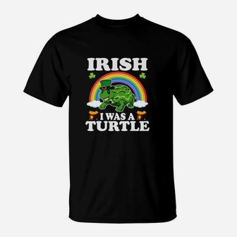 Irish I Was A Turtle Leprechaun Hat Turtle St Patricks Day T-Shirt - Monsterry