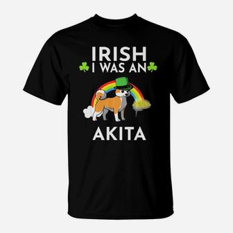 Irish I Was An Akita Dog Leprechaun St Patricks Day T-Shirt - Monsterry DE