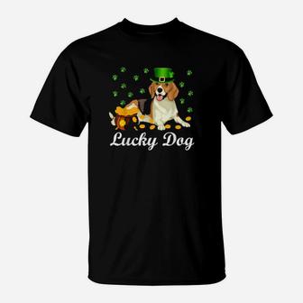 Irish Leprechaun Hat Lucky Beagle Dog T-Shirt - Monsterry