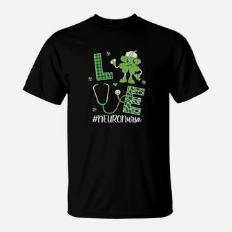 Irish Neuro Nurse St Patricks Day Love Lucky Shamrock T-Shirt - Monsterry