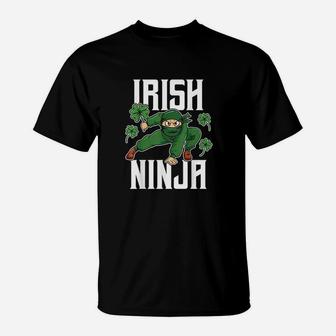 Irish Ninja Awesome St Patricks Day Paddys Luck Irish Gift T-Shirt | Crazezy