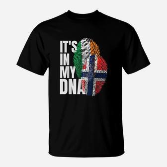 Irish Plus Norwegian Mix Dna Heritage Flag T-Shirt - Thegiftio