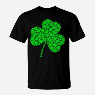 Irish Shamrock Green Heart Lucky Clover T-Shirt - Monsterry