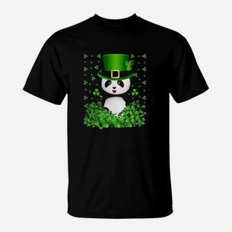 Irish Shamrock Leprechaun Panda St Patricks Day T-Shirt - Monsterry