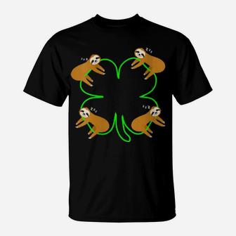 Irish Shamrock Leprechaun Sloth St Patricks Day T-Shirt - Monsterry AU