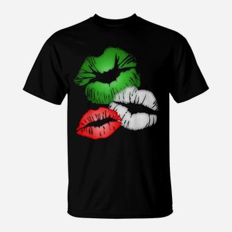 Italian Flag Colors Kissing Lips T-Shirt | Crazezy CA