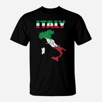 Italian Flag On Italy Italia T-Shirt | Crazezy