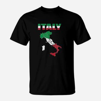 Italian Flag On Italy T-Shirt | Crazezy