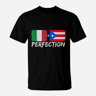 Italian Plus Puerto Rican Perfection Heritage Gift T-Shirt | Crazezy