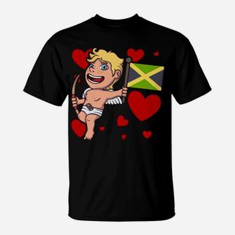 Jamaican Cupid Valentines Day Jamaica Themed Gift T-Shirt - Seseable