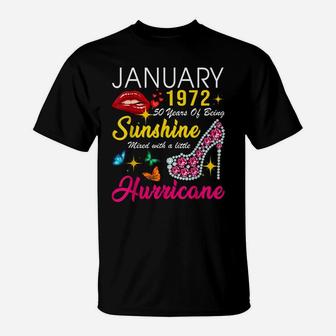 January 1972 50 Years Of Being Sunshine 50Th Birthday Women T-Shirt | Crazezy