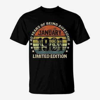 January 1981 40Th Birthday Gift 40 Years Of Being Awesome T-Shirt | Crazezy