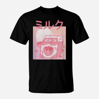 Japan Kawaii Strawberry Milk Shake Carton Funny Retro 90S T-Shirt | Crazezy CA