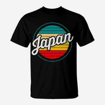Japan Retro Sunset Vintage Distressed Design Japanese Langarm T-Shirt - Monsterry