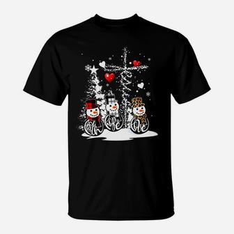 Jesus Christmas Season Faith Love Snowman Christian Sweatshirt T-Shirt | Crazezy UK