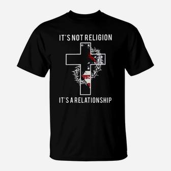 Jesus It's Not Religion It's A Relationship American Flag T-Shirt - Monsterry