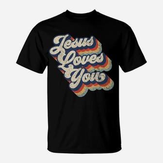 Jesus Loves You Retro Vintage Style Graphic Design Womens T-Shirt | Crazezy UK