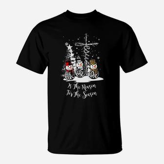 Jesus Reason Christmas Season Faith Love Snowman Christian T-Shirt | Crazezy UK
