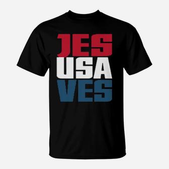 Jesus Saves Usa T-Shirt - Monsterry