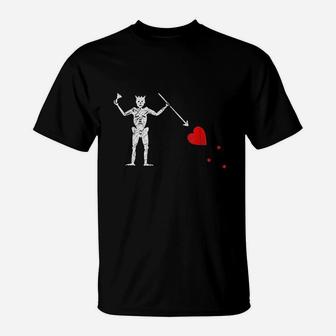 Jolly Roger Pirate Flag Skull Crossbone Blackbeard T-Shirt - Thegiftio